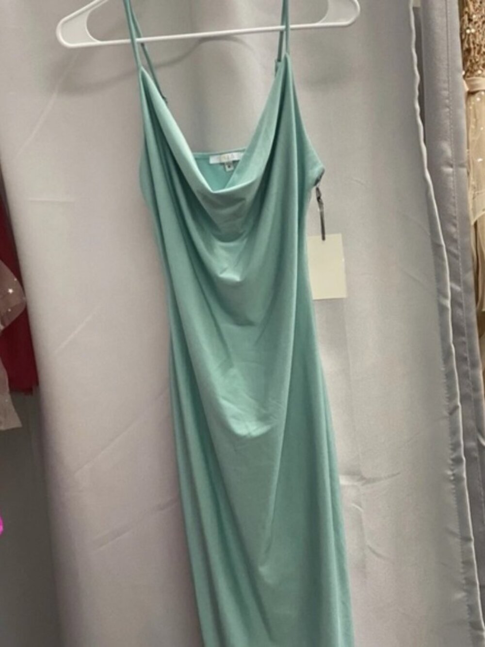 Iris Light Teal Draped Dress